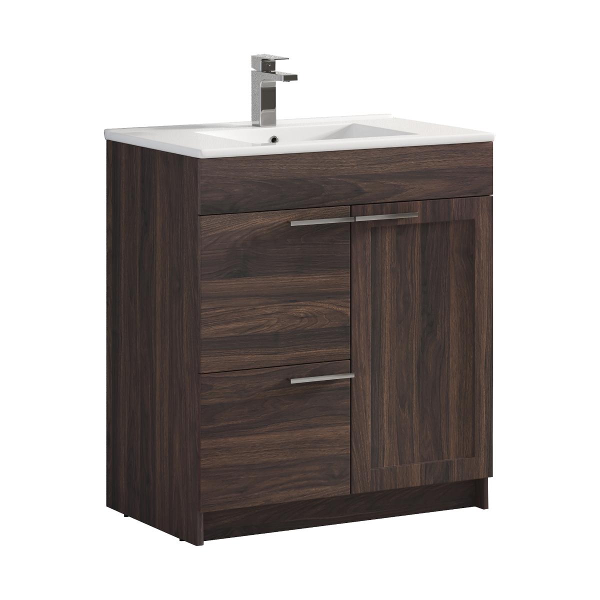 Hanover 30″ Free-Standing Vanity with Acrylic Top - Contemporary Bathroom Vanity