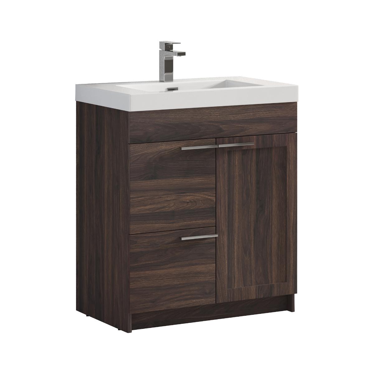 Hanover 30″ Free-Standing Vanity with Acrylic Top - Contemporary Bathroom Vanity