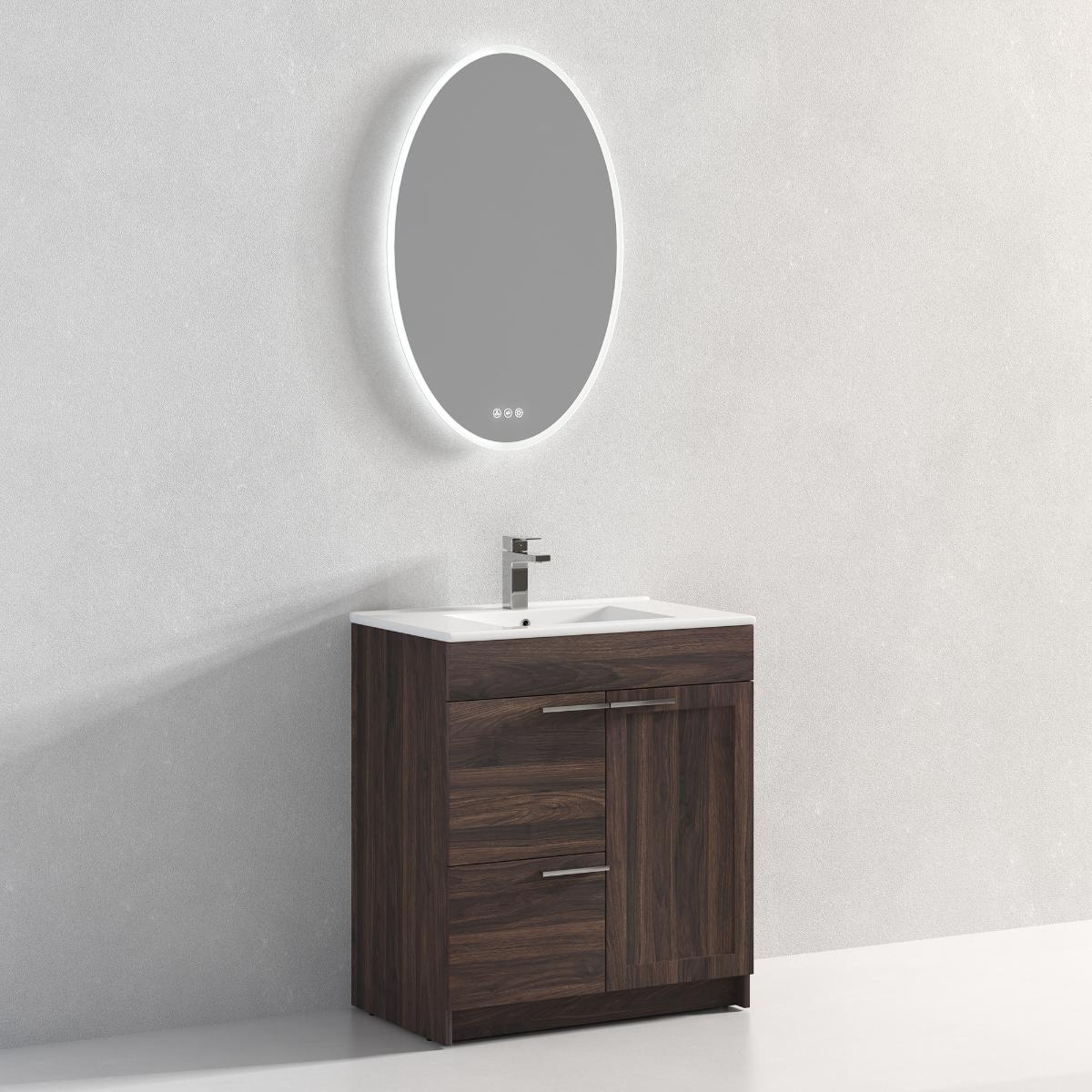 Hanover 30″ Free-Standing Vanity with Acrylic Top - Contemporary Bathroom Vanity
