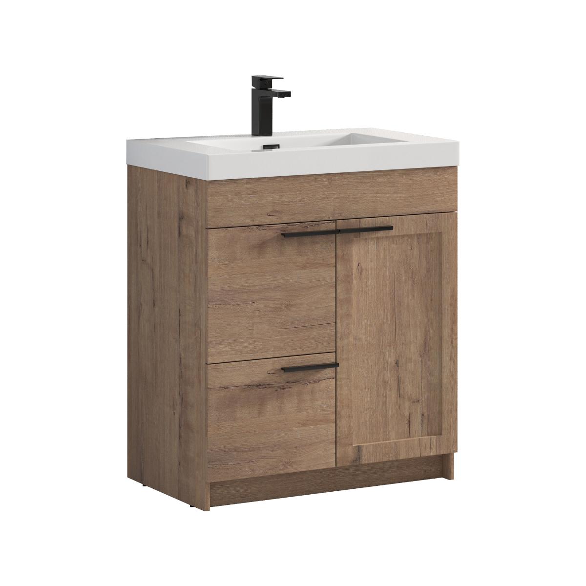 Hanover 30″ Free-Standing Vanity with Acrylic Top - Contemporary Bathroom Vanity