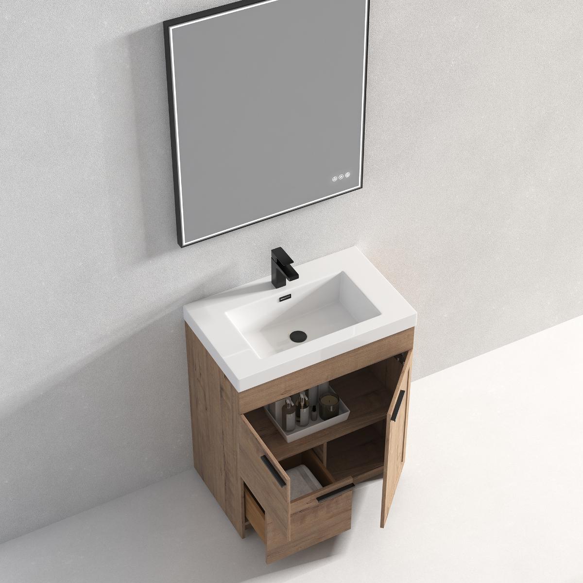 Hanover 30″ Free-Standing Vanity with Acrylic Top - Contemporary Bathroom Vanity
