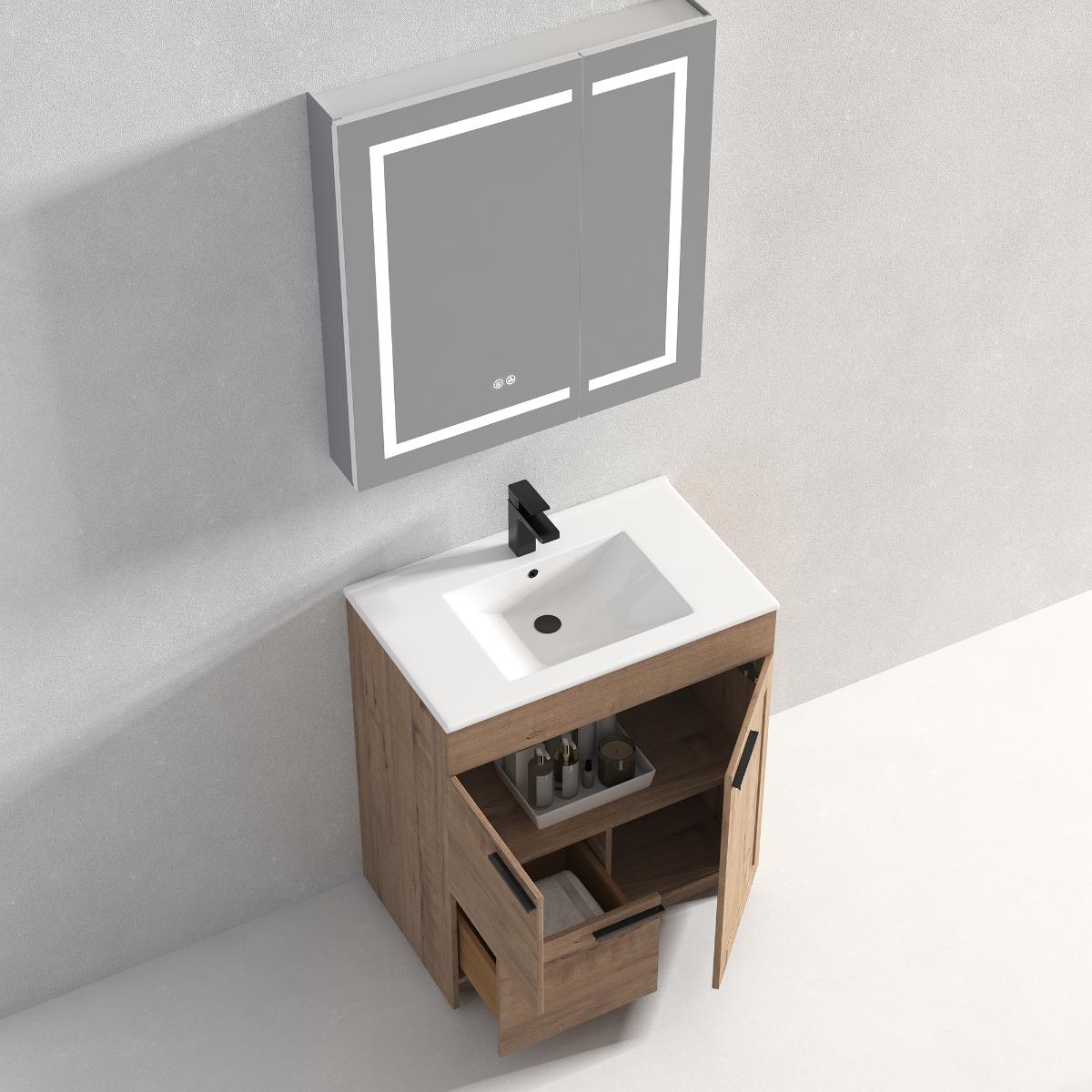 Hanover 30″ Free-Standing Vanity with Acrylic Top - Contemporary Bathroom Vanity