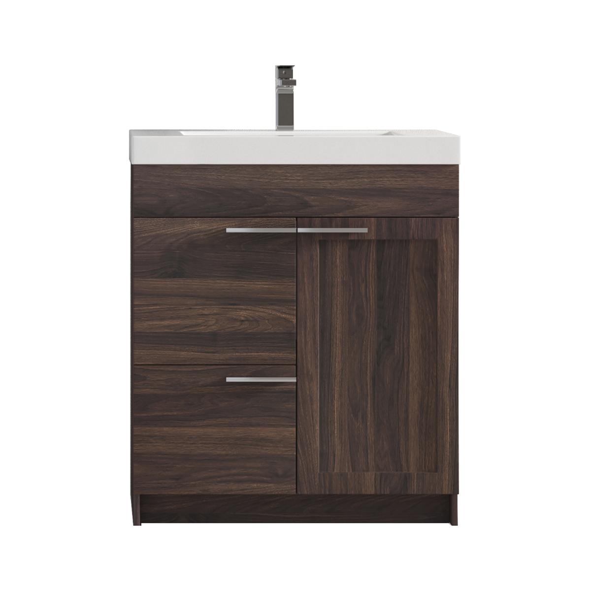 Hanover 30″ Free-Standing Vanity with Acrylic Top - Contemporary Bathroom Vanity