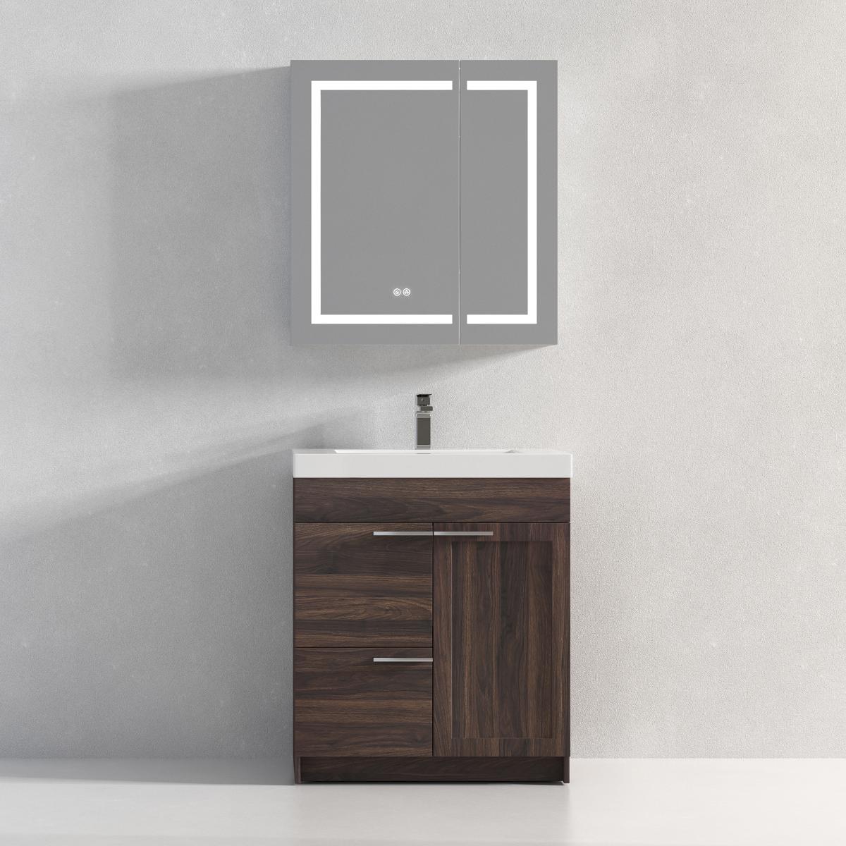 Hanover 30″ Free-Standing Vanity with Acrylic Top Vanity Plus - Contemporary Bathroom Vanity