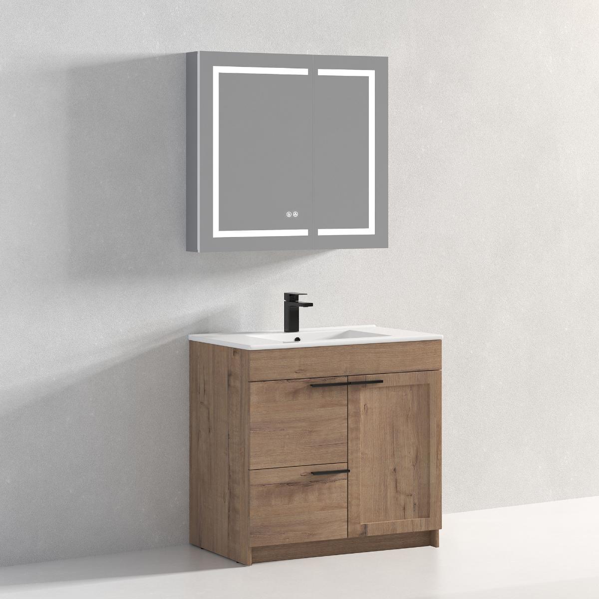Hanover 36″ Free-Standing Vanity with Acrylic Top Vanity Plus - Contemporary Bathroom Vanity
