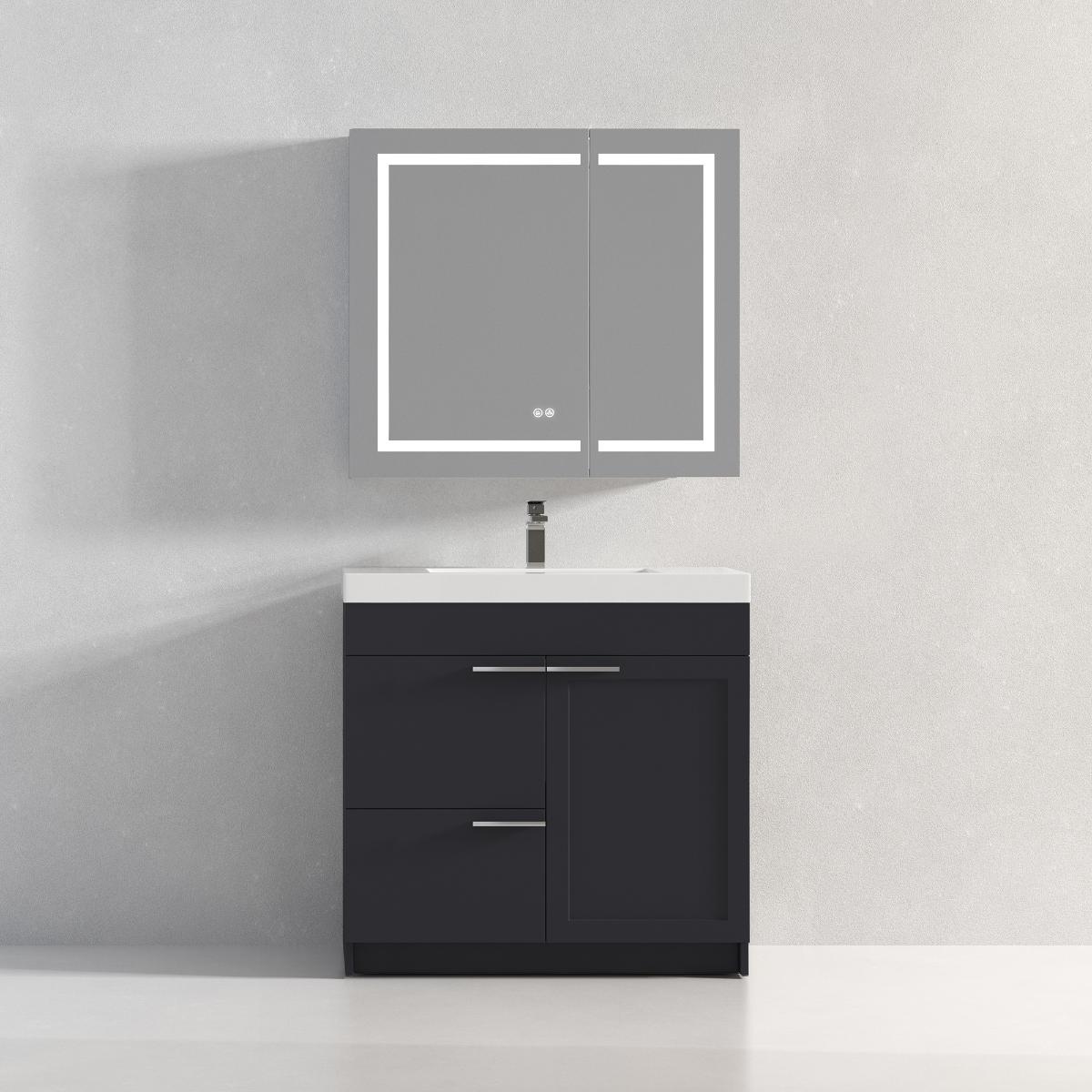 Hanover 36″ Free-Standing Vanity with Acrylic Top - Contemporary Bathroom Vanity