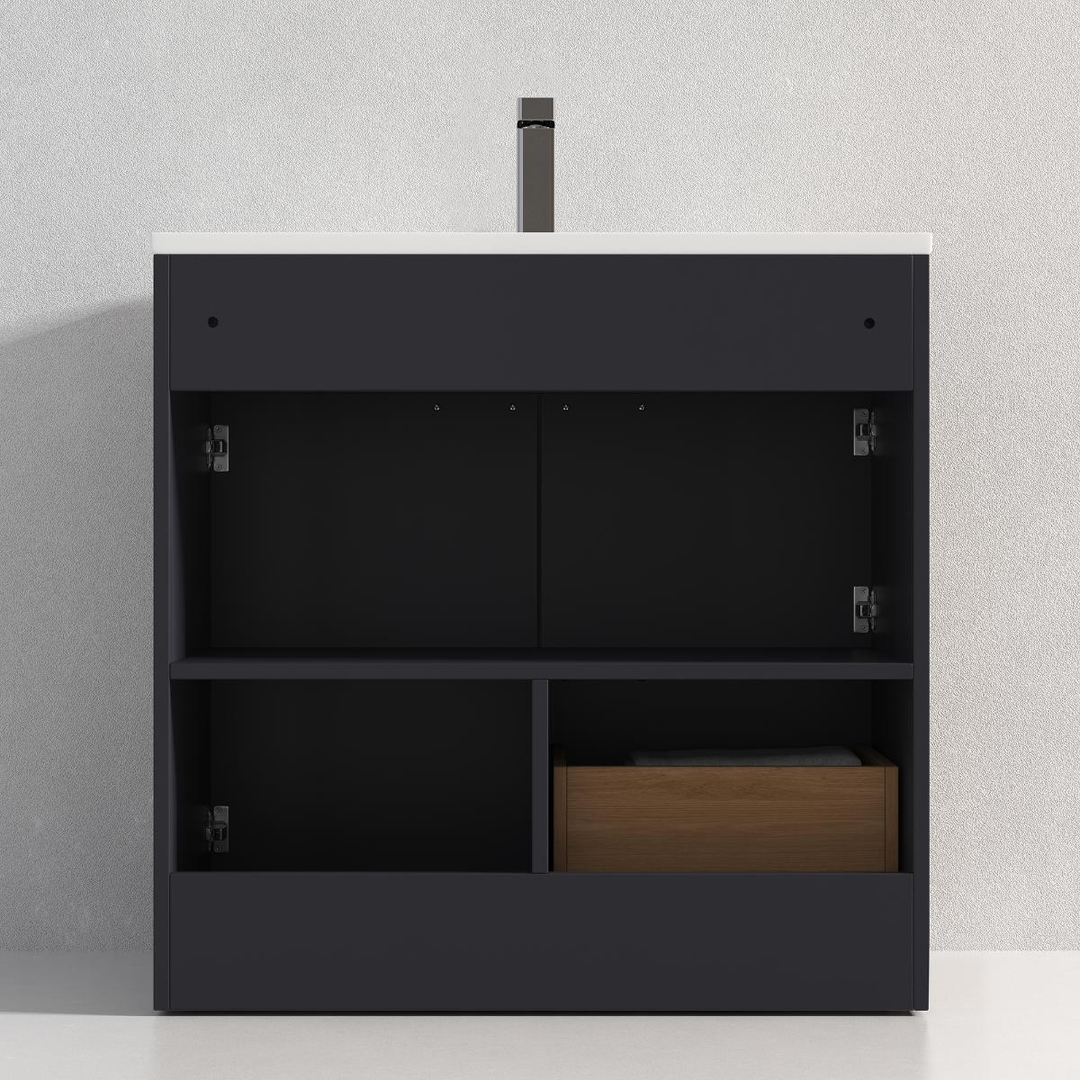 Hanover 36″ Free-Standing Vanity with Acrylic Top - Contemporary Bathroom Vanity