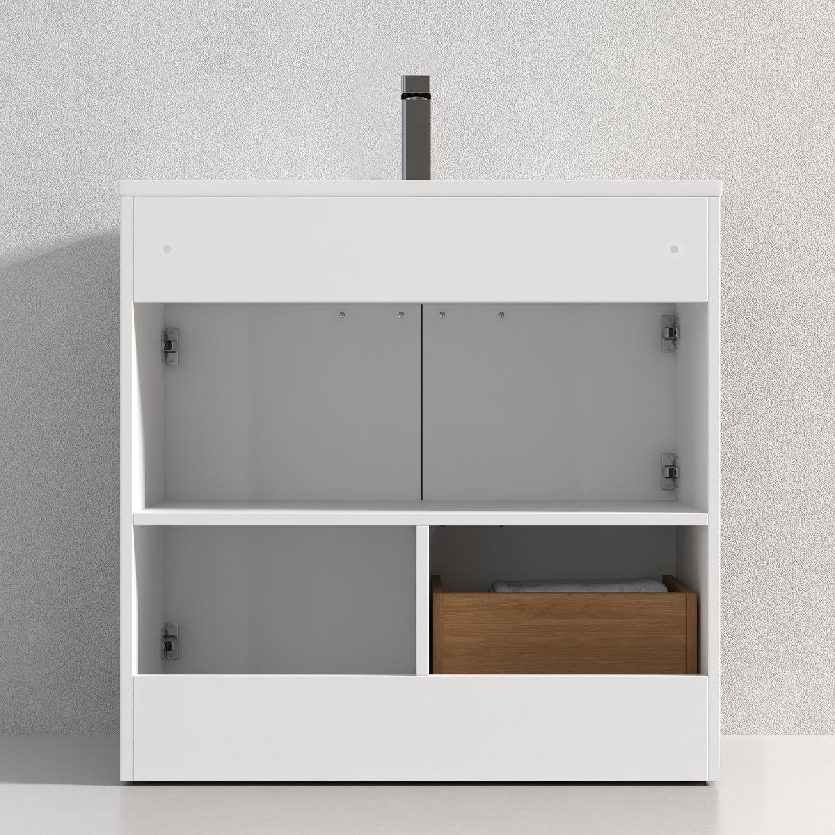 Hanover 36″ Free-Standing Vanity with Acrylic Top - Contemporary Bathroom Vanity