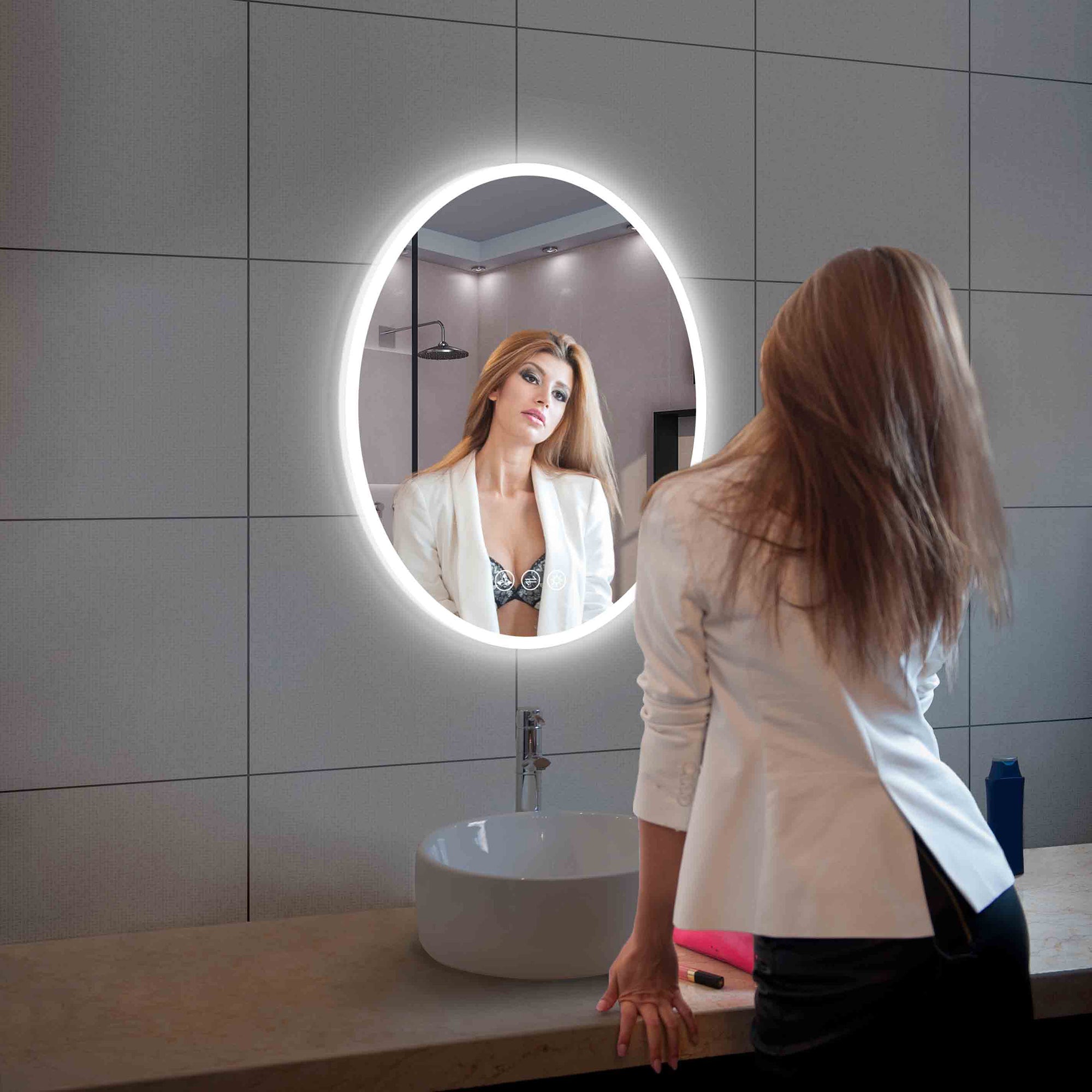Oval 20" Oval Bathroom LED Mirror