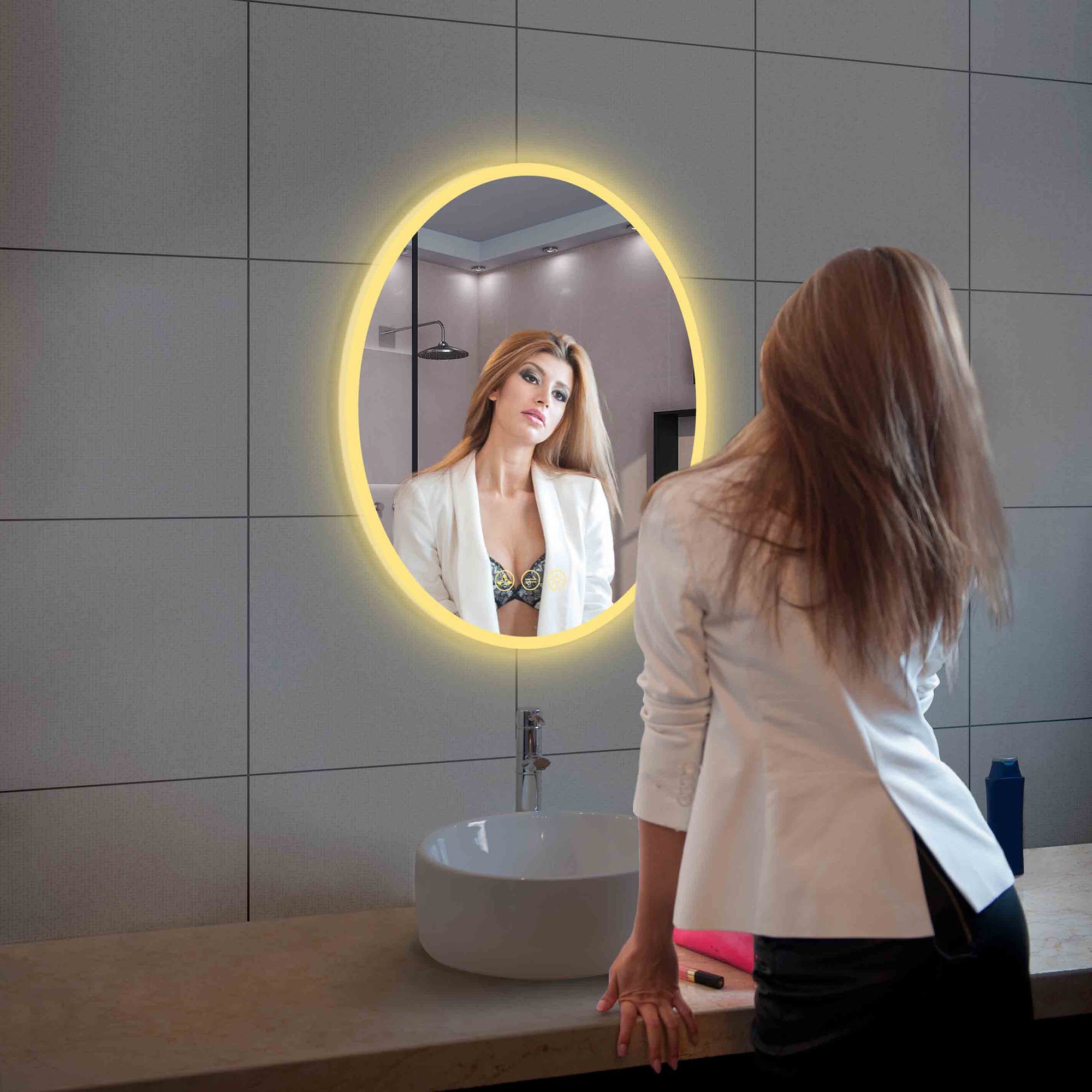 Oval 20" Oval Bathroom LED Mirror