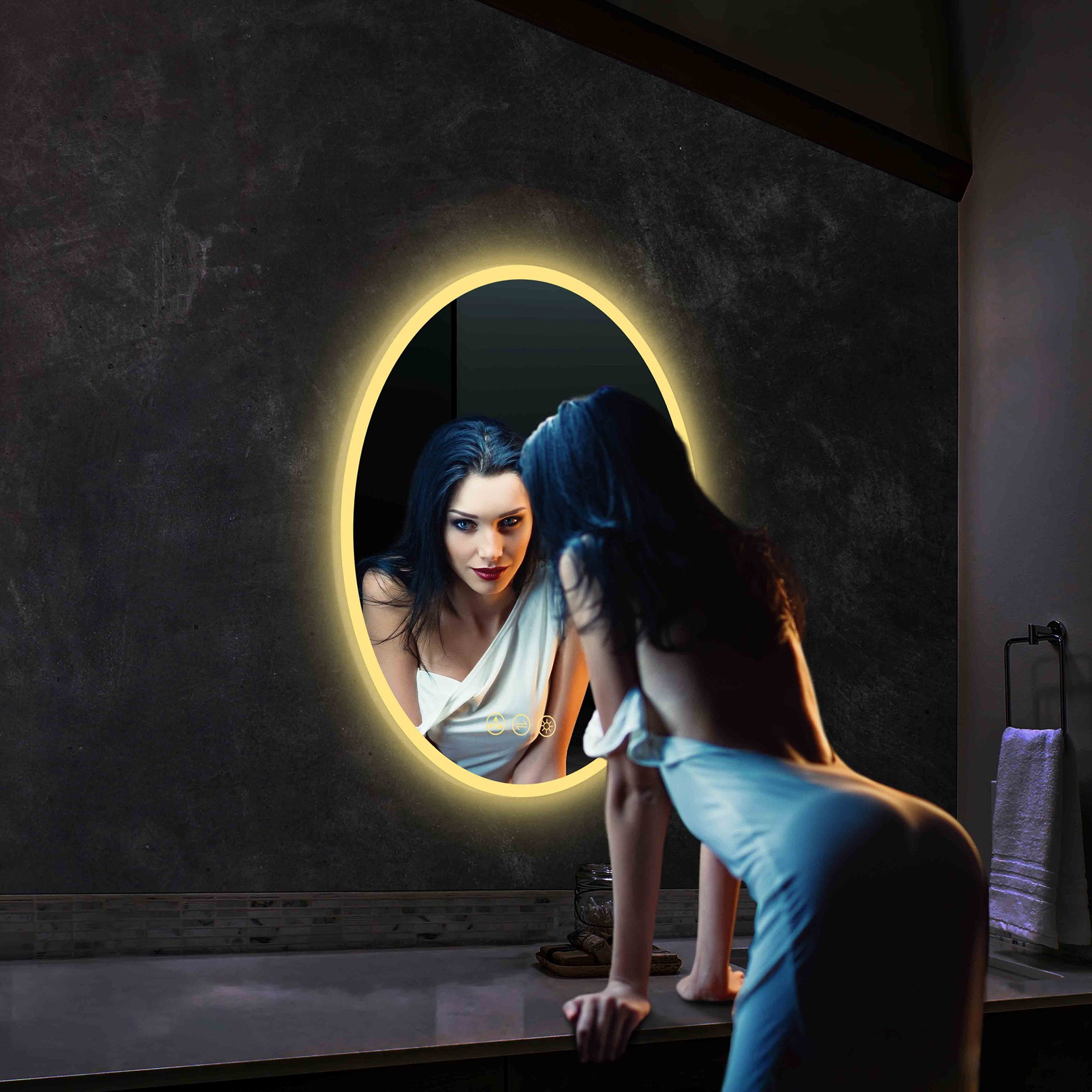 Oval 20" Oval Bathroom LED Mirror