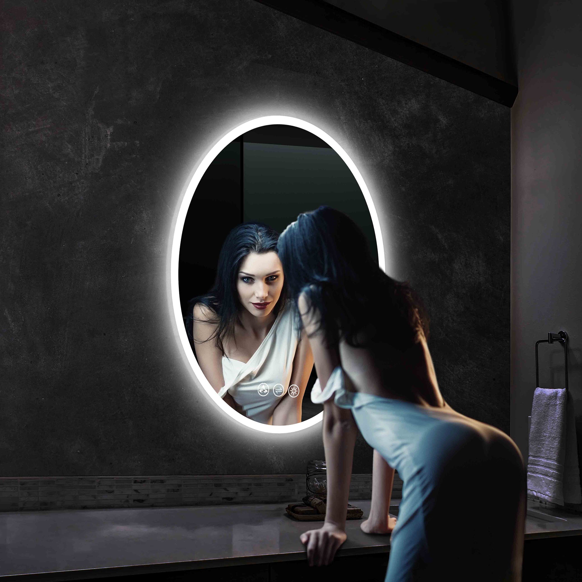 Oval 24" Oval LED Mirror