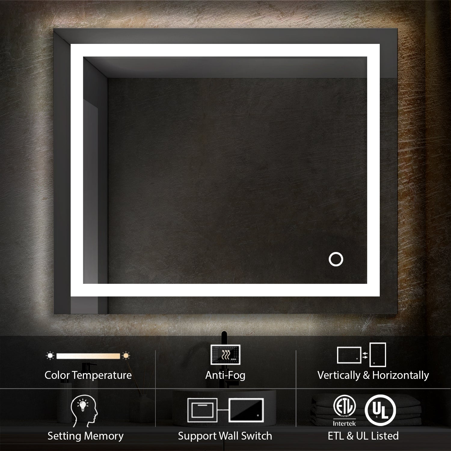 Lyra 36" by 30" LED Mirror