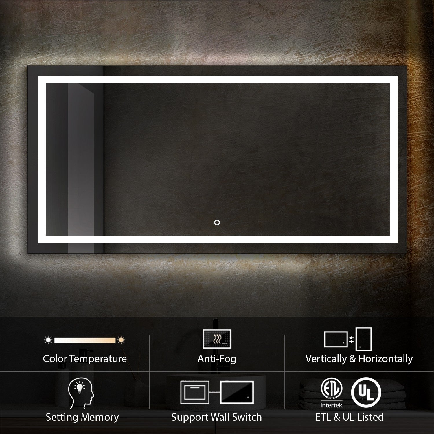 Lyra 60" by 30" LED Mirror