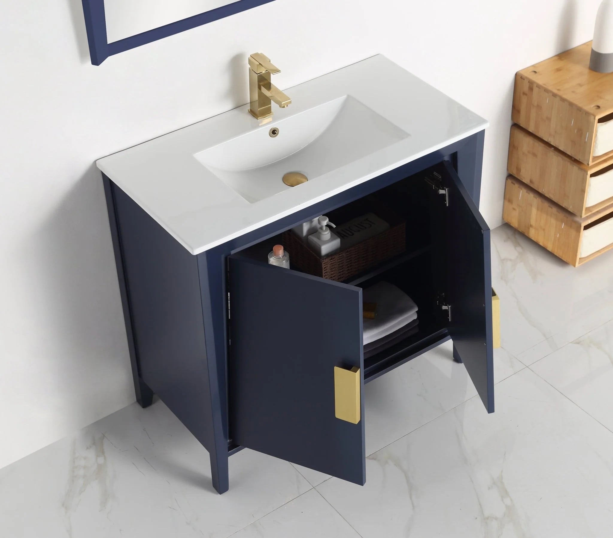 36" Larvotto Vanity with Ceramic Top - Modern Bathroom Vanity