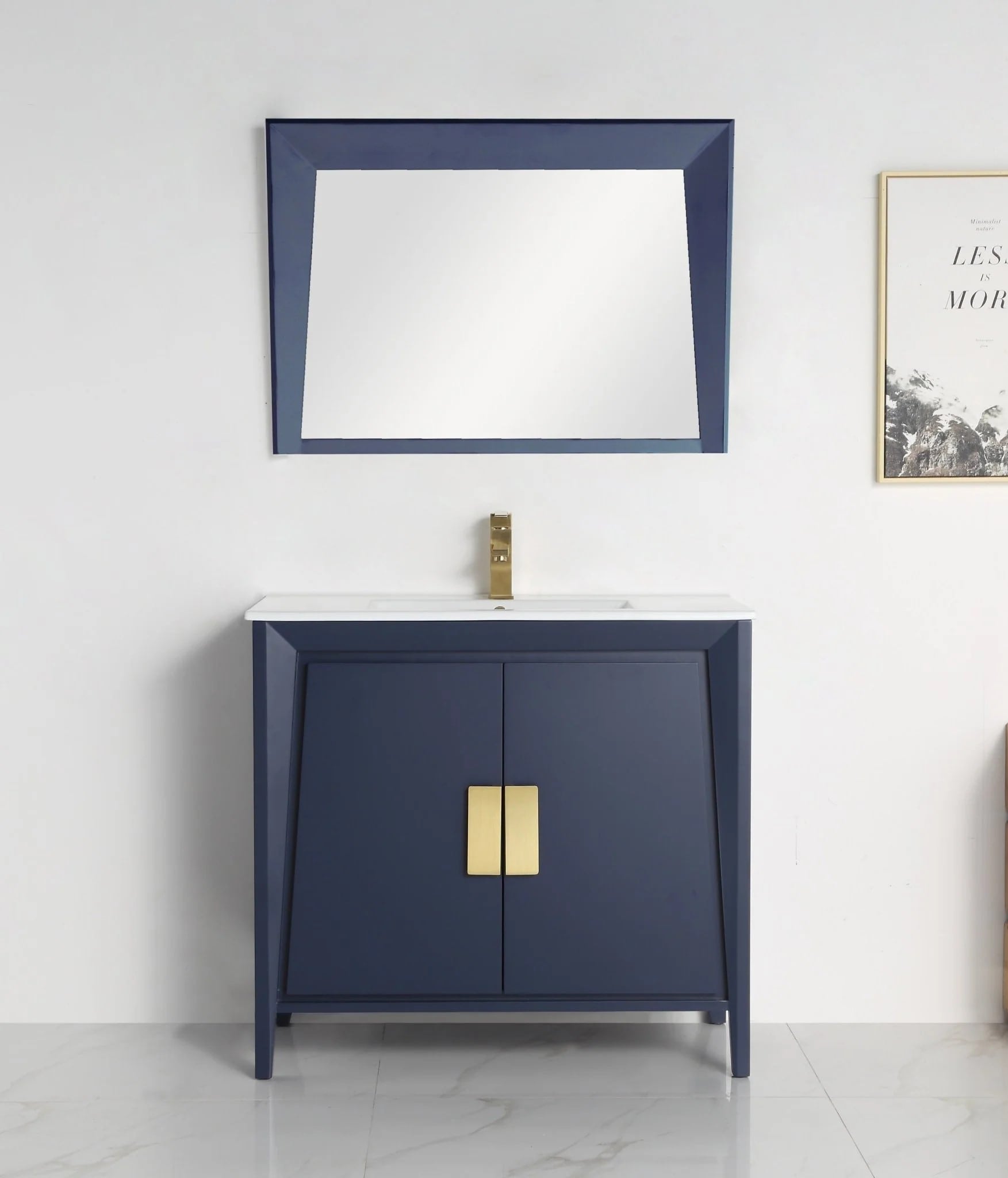 36" Larvotto Vanity with Ceramic Top - Modern Bathroom Vanity