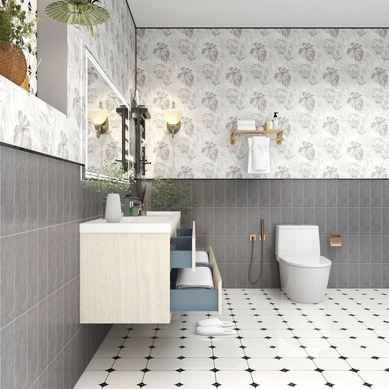 Louis 72" Modern Wall-Mounted with Double Sink