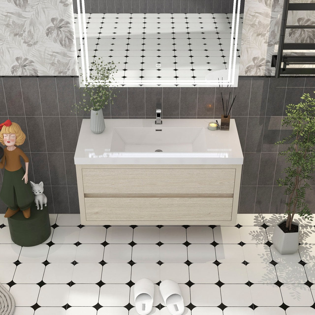 Louis 42" Modern Wall-Mounted Vanity