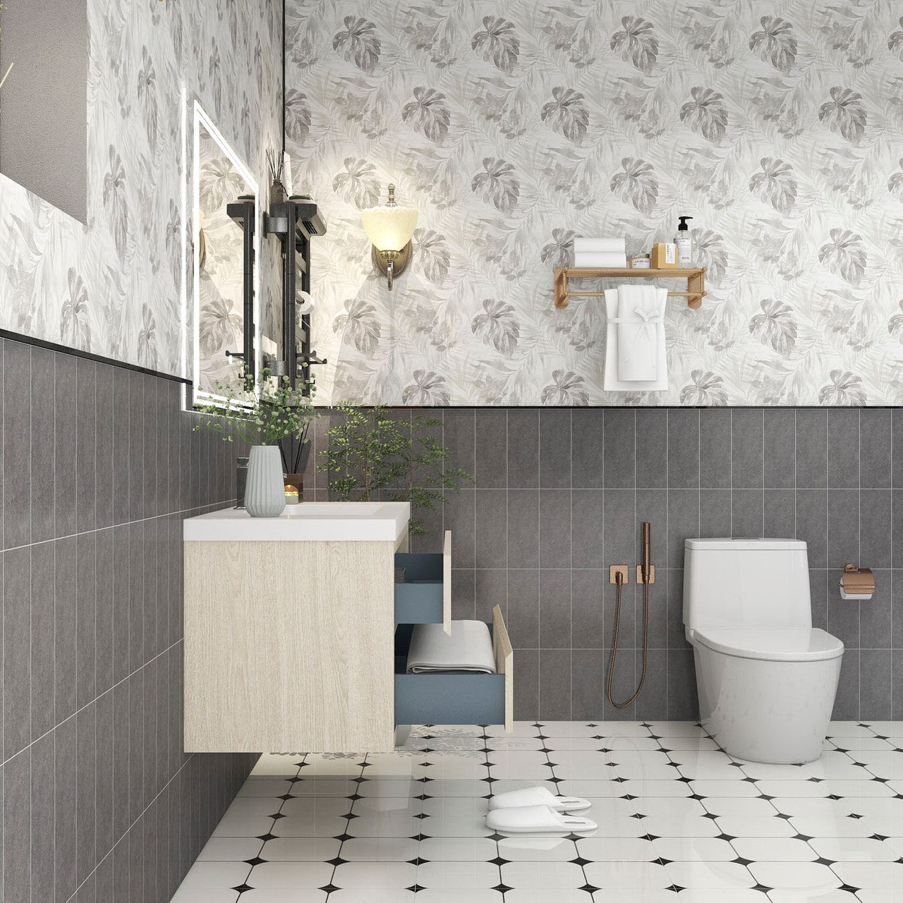 Louis 42" Modern Wall-Mounted Vanity