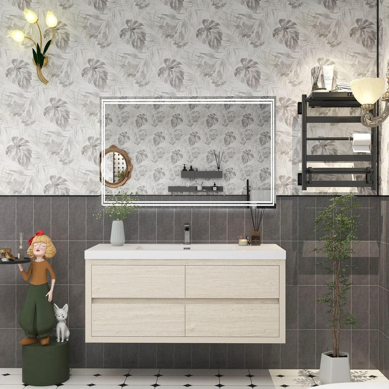 Louis 48" Modern Wall-Mounted Vanity