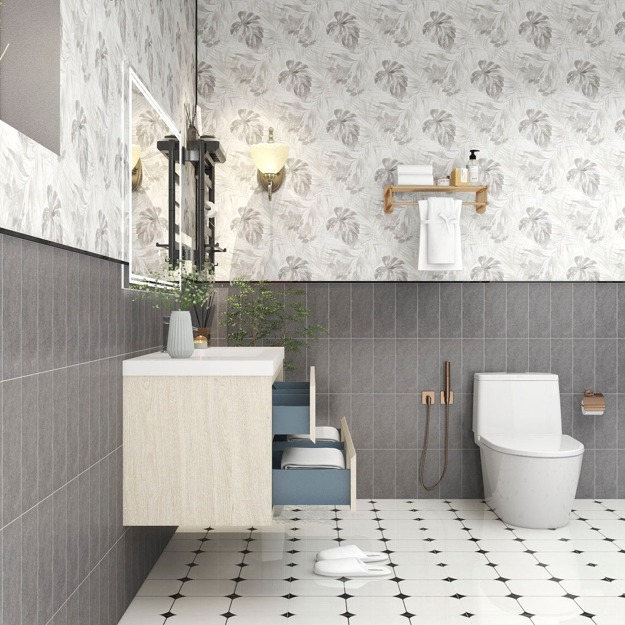 Louis 48" Modern Wall-Mounted Vanity