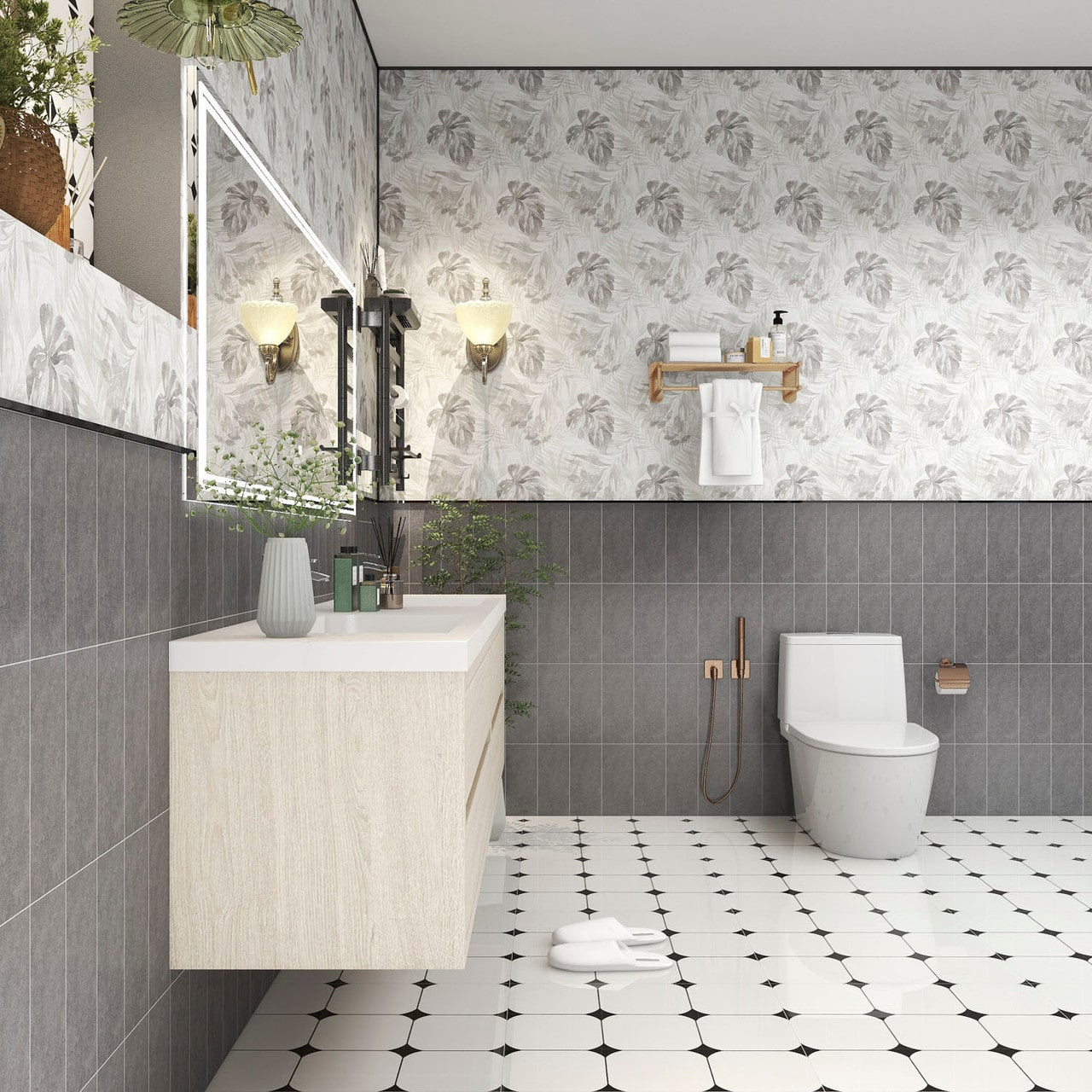 Louis 84" Modern Wall-Mounted with Double Sink
