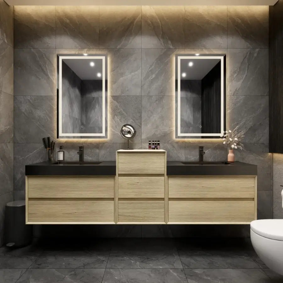 MAX 116" Wall Mounted Vanity with Double Sink