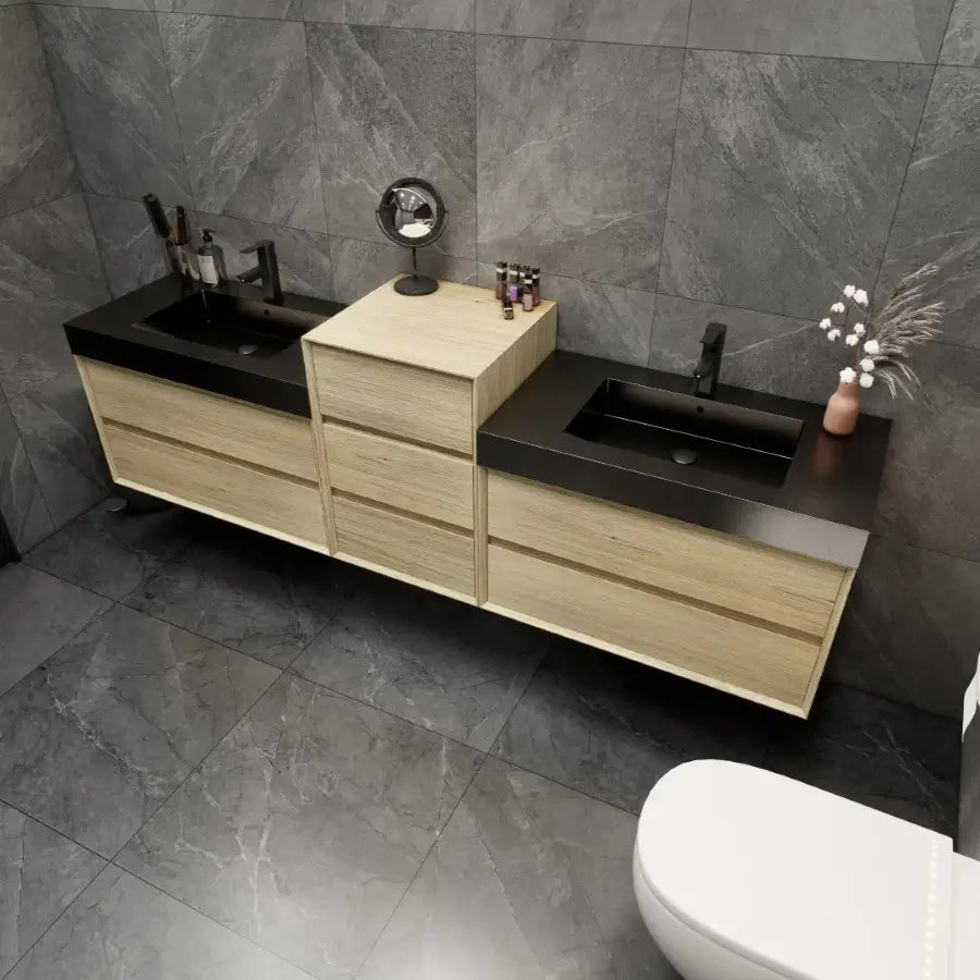 MAX 116" Wall Mounted Vanity with Double Sink