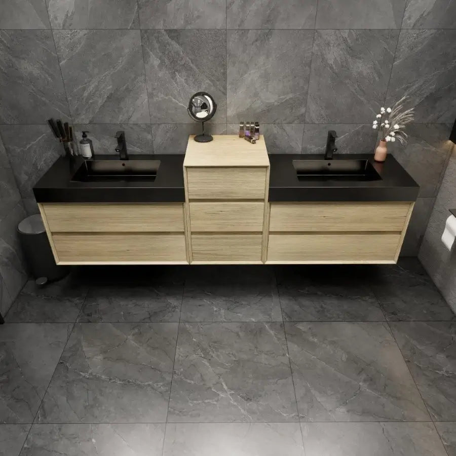 MAX 116" Wall Mounted Vanity with Double Sink