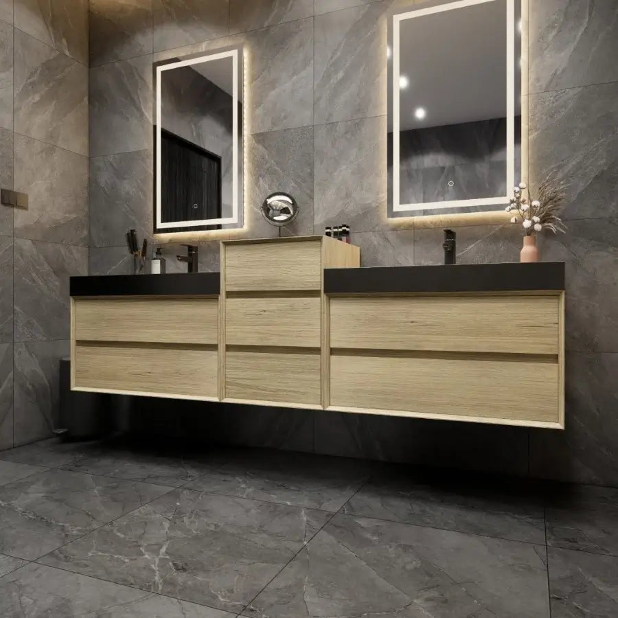 MAX 116" Wall Mounted Vanity with Double Sink