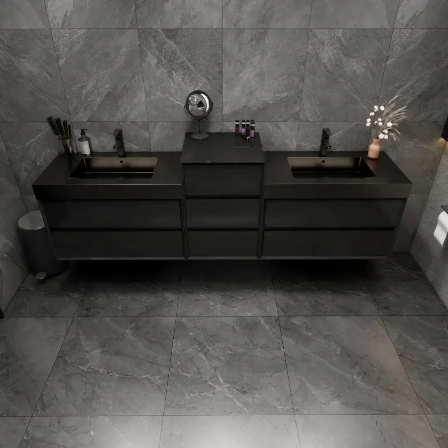 MAX 116" Wall Mounted Vanity with Double Sink