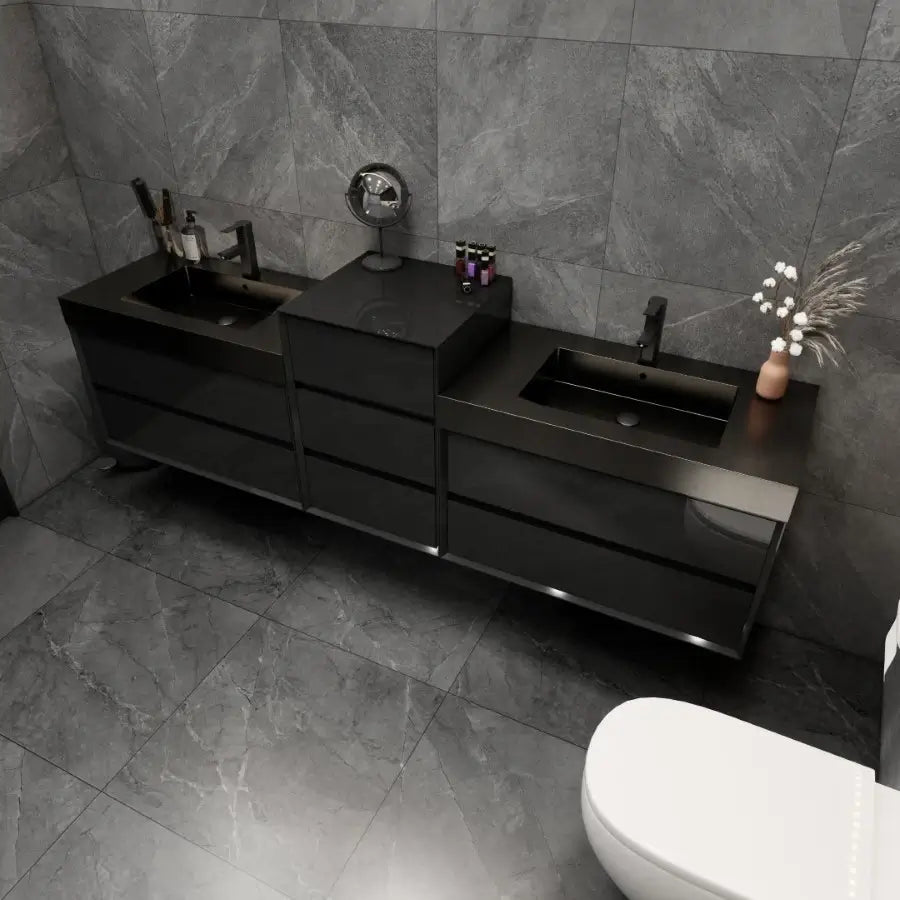 MAX 116" Wall Mounted Vanity with Double Sink