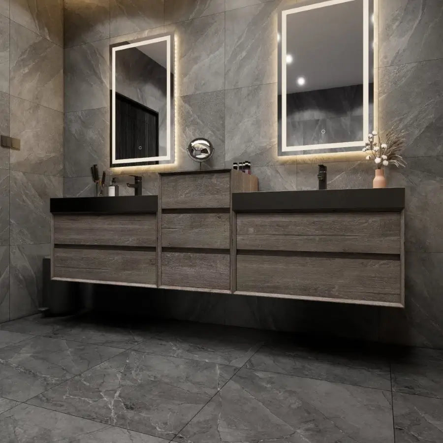 MAX 116" Wall Mounted Vanity with Double Sink