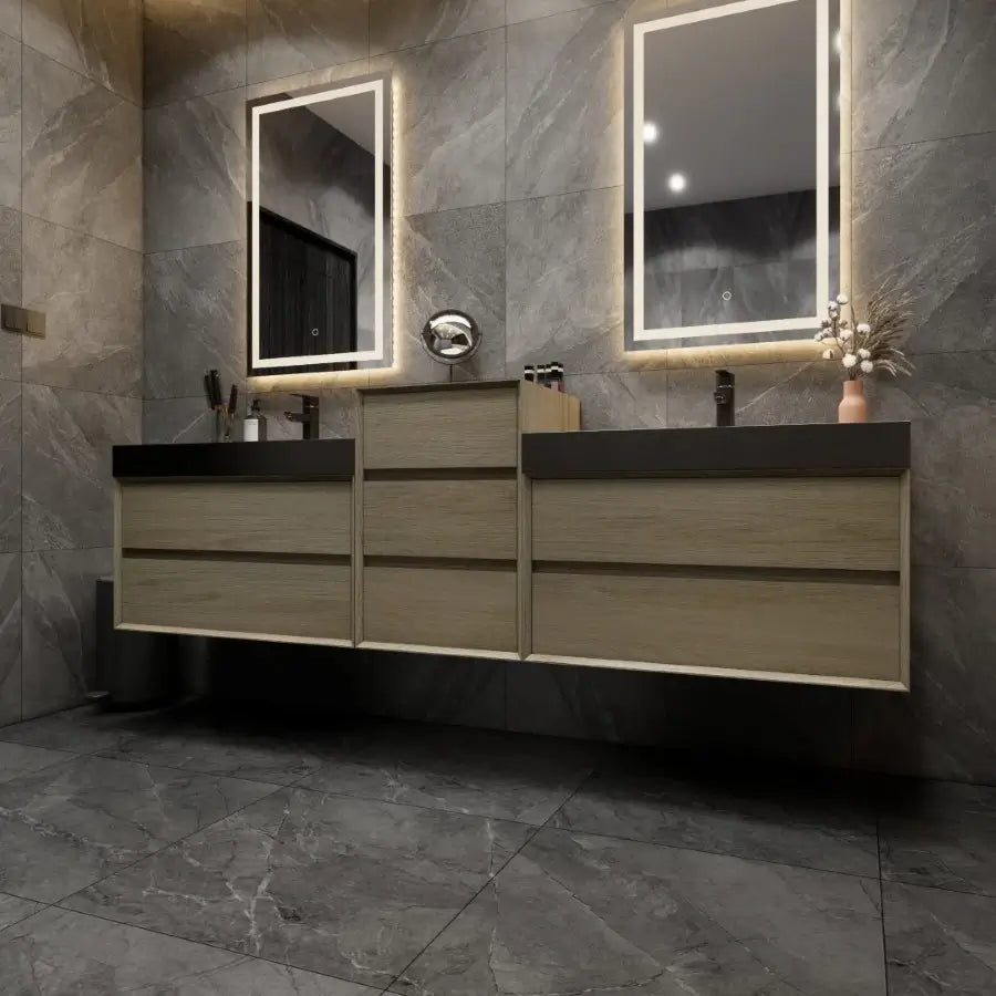 MAX 116" Wall Mounted Vanity with Double Sink