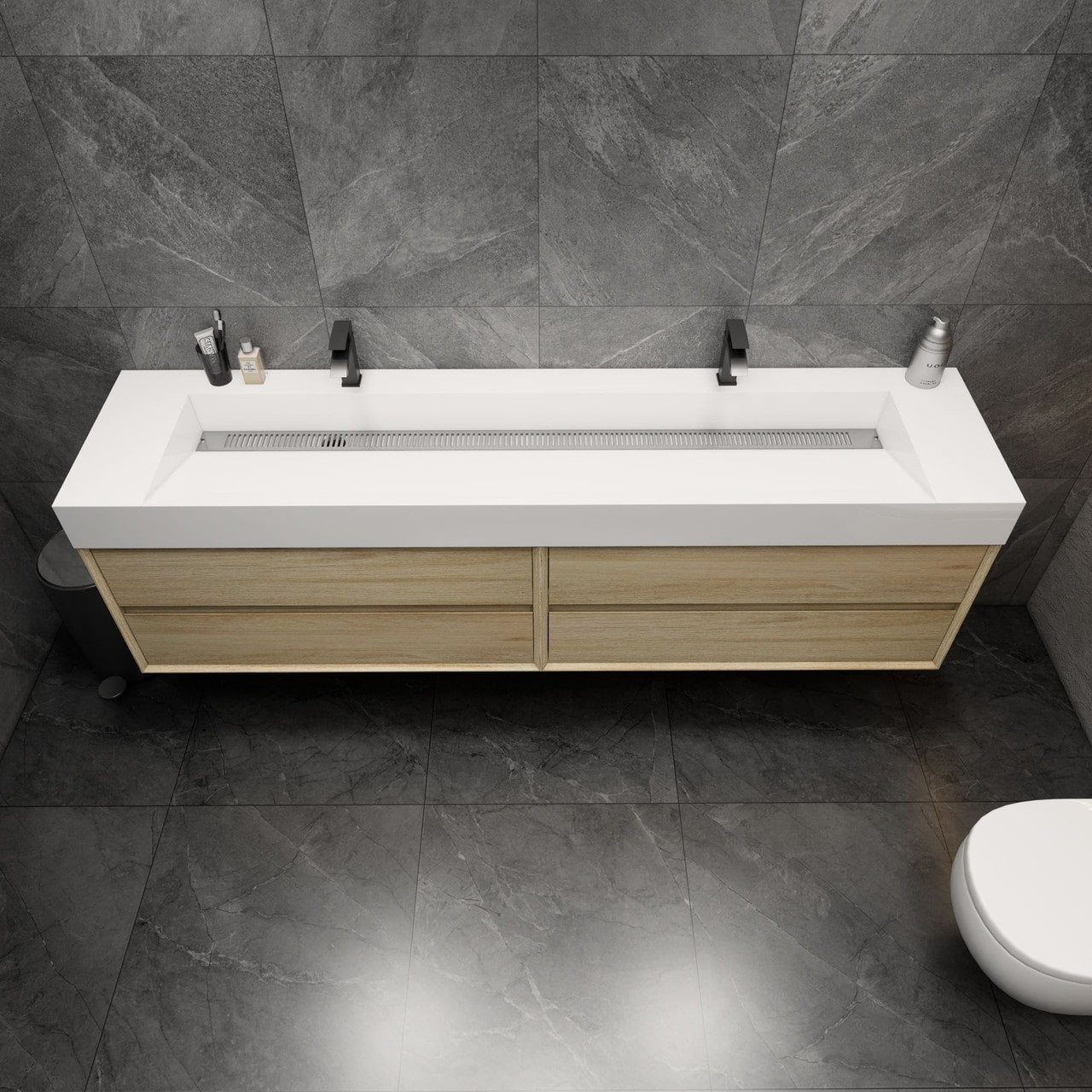 MAX 84" Wall Mounted Vanity with Double Sink