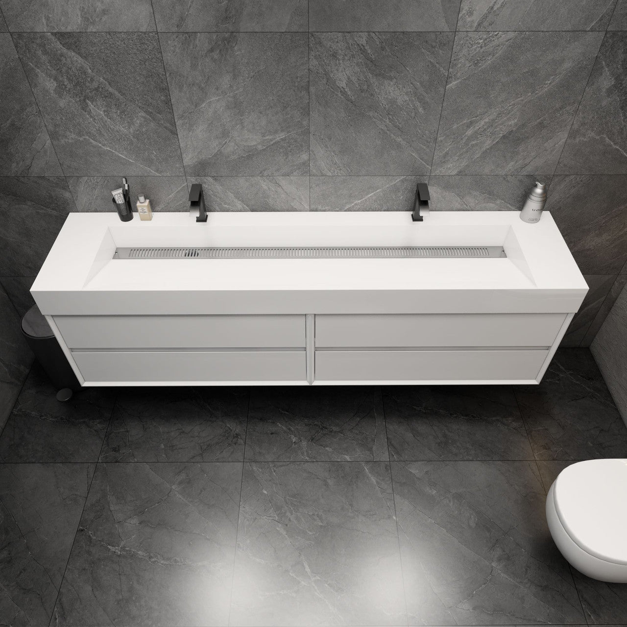 MAX 84" Wall Mounted Vanity with Double Sink