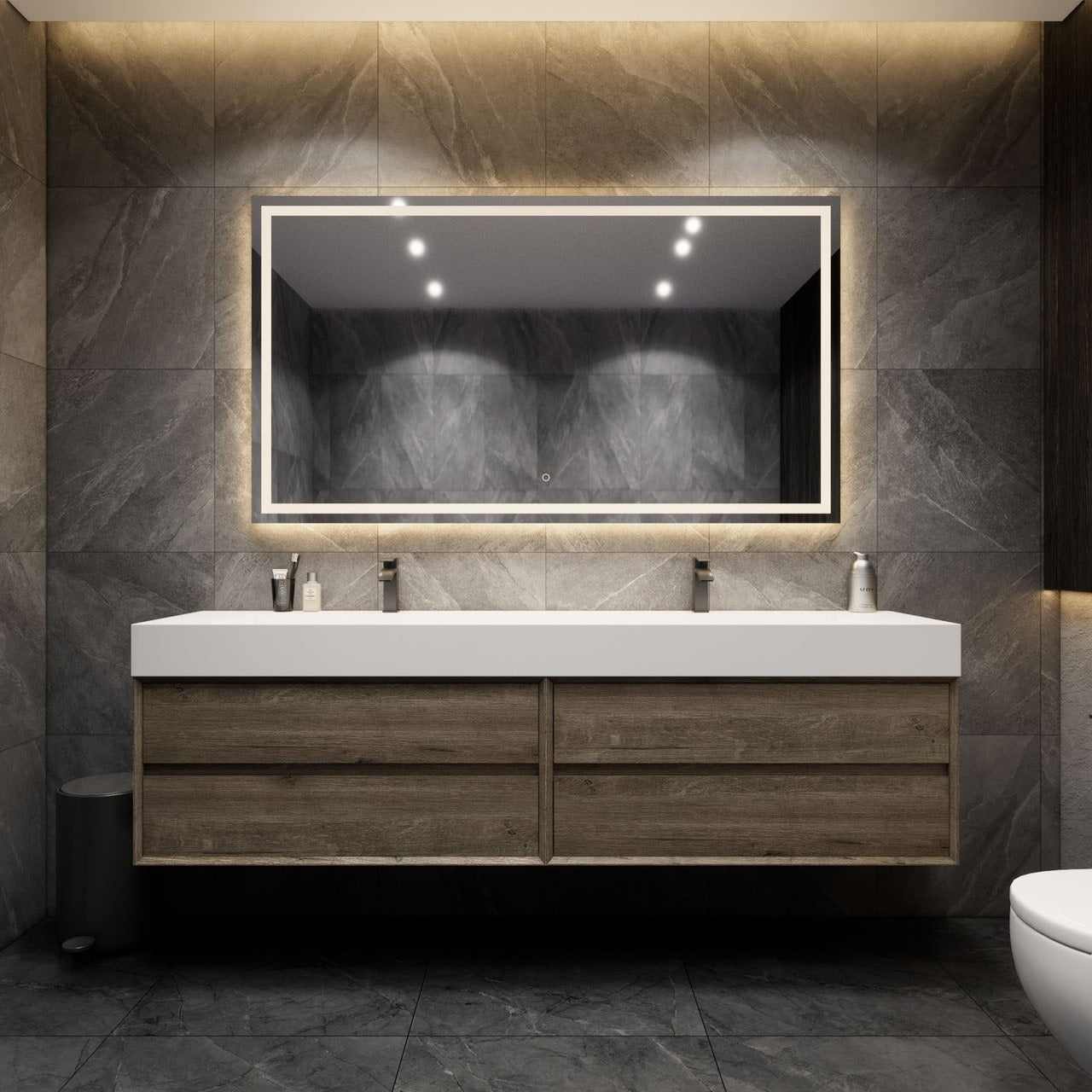 MAX 84" Wall Mounted Vanity with Double Sink