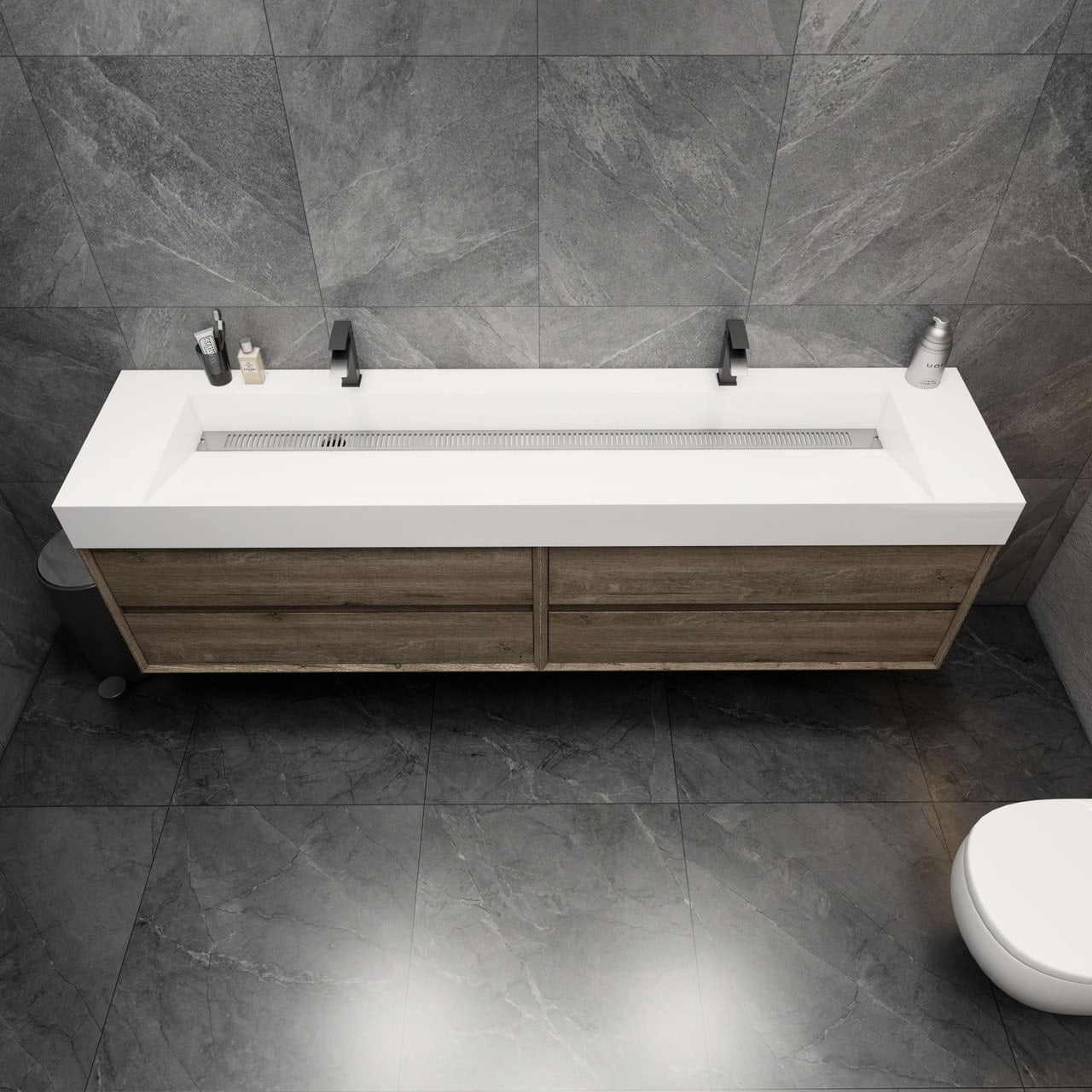 MAX 84" Wall Mounted Vanity with Double Sink