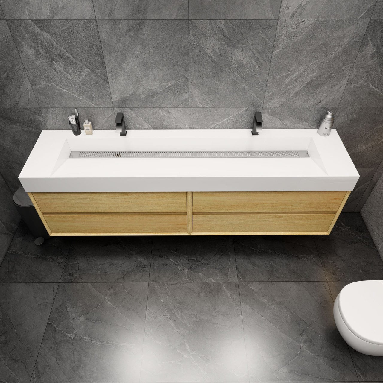 MAX 84" Wall Mounted Vanity with Double Sink