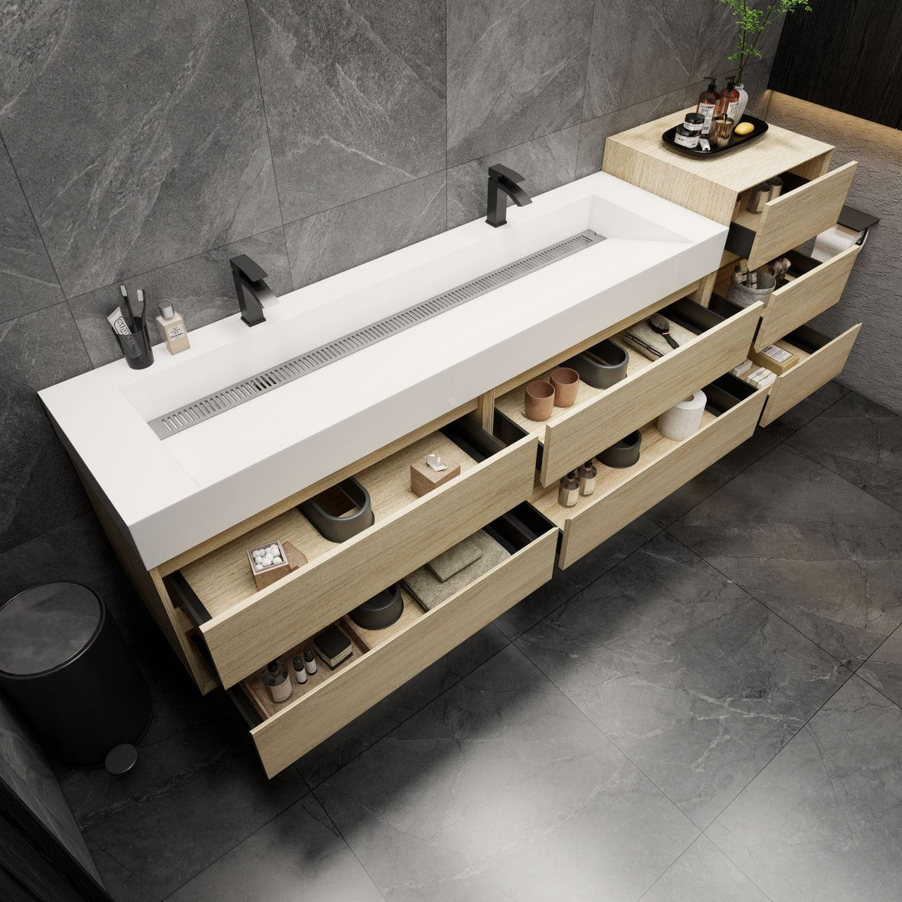 MAX 104" Wall-Mounted Vanity with Double Sink
