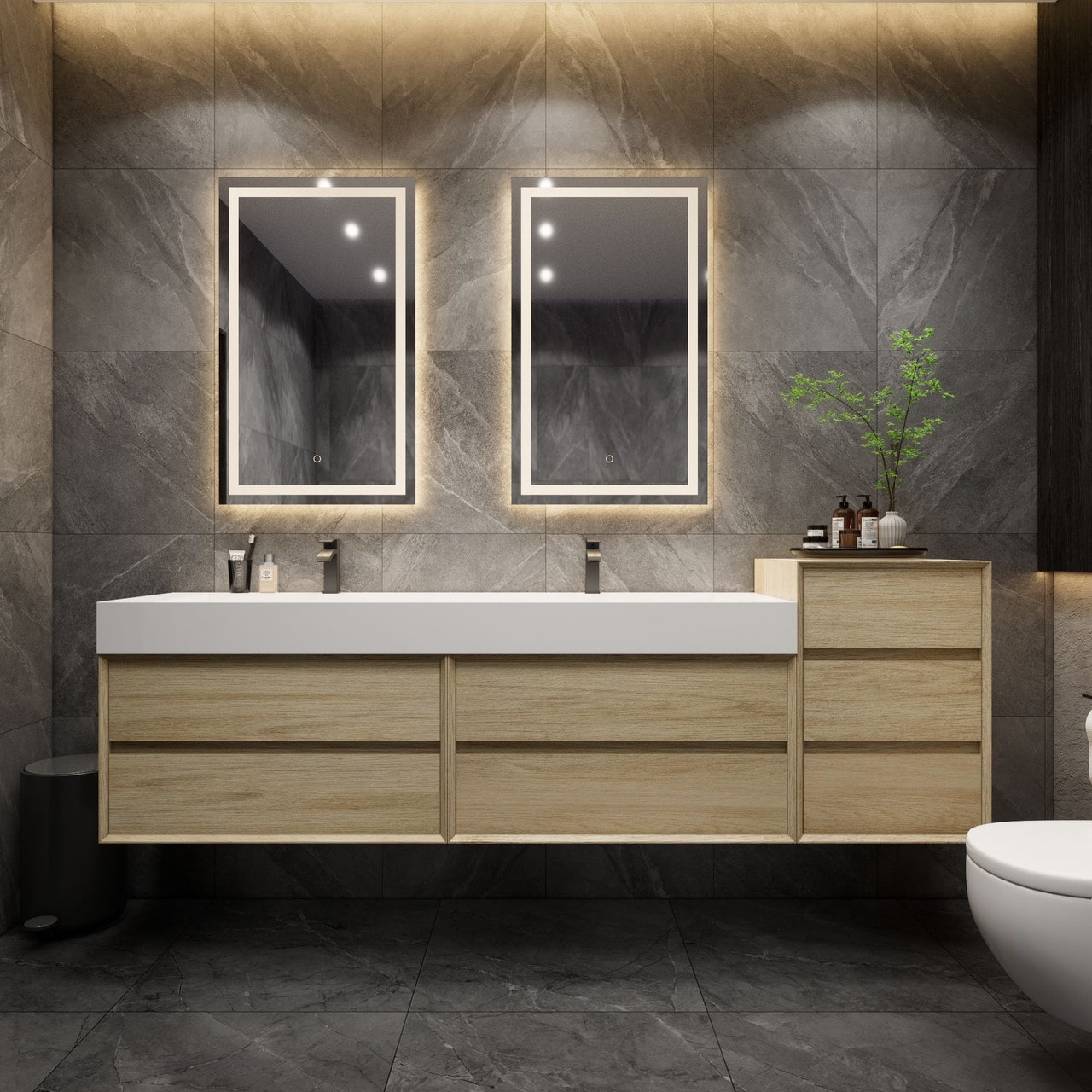 MAX 104" Wall-Mounted Vanity with Double Sink