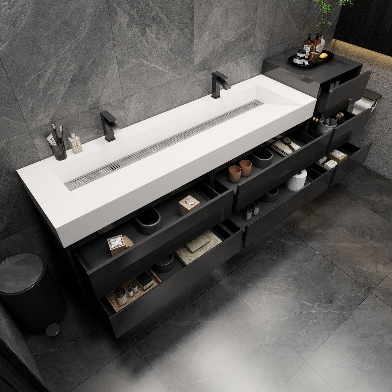 MAX 104" Wall-Mounted Vanity with Double Sink