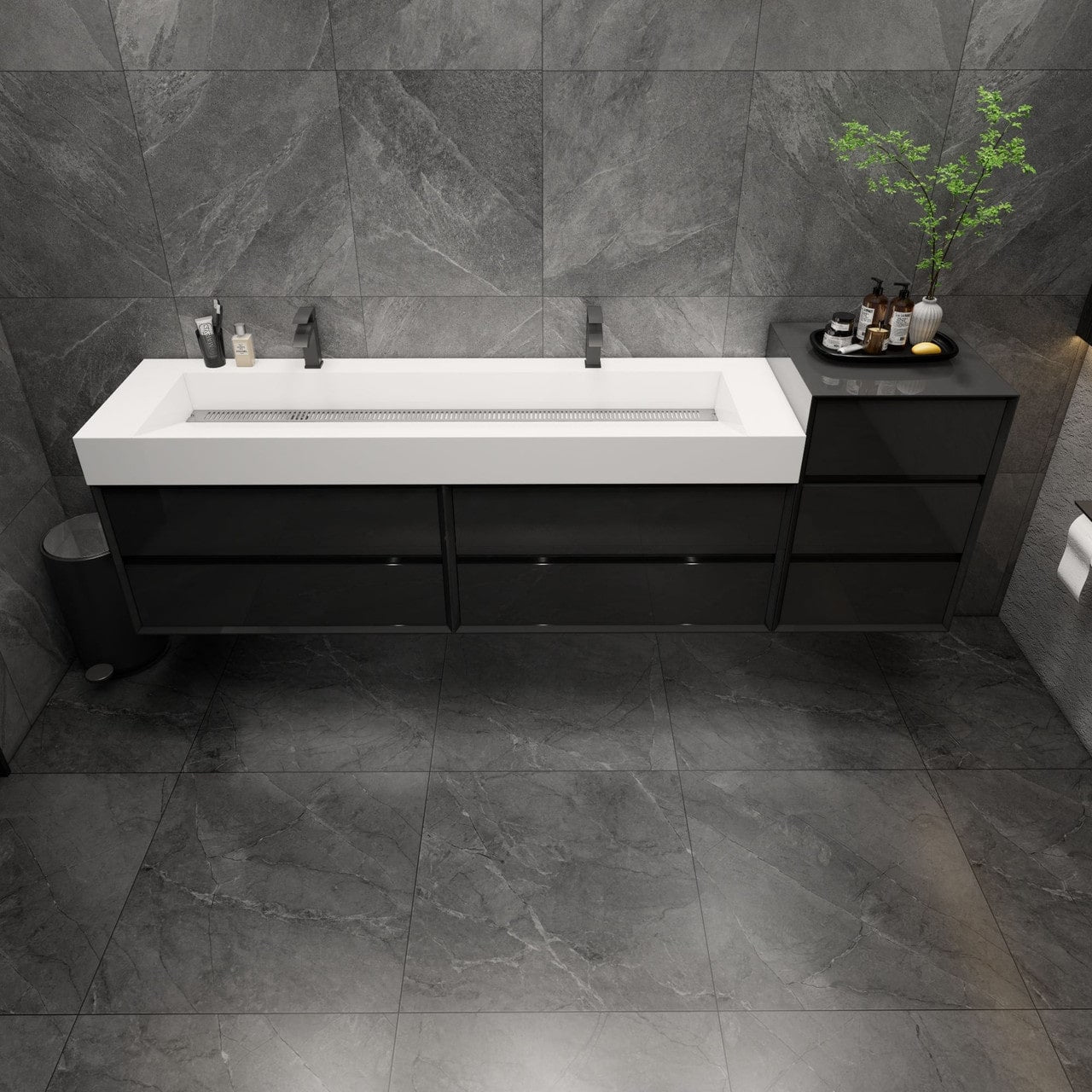 MAX 104" Wall-Mounted Vanity with Double Sink