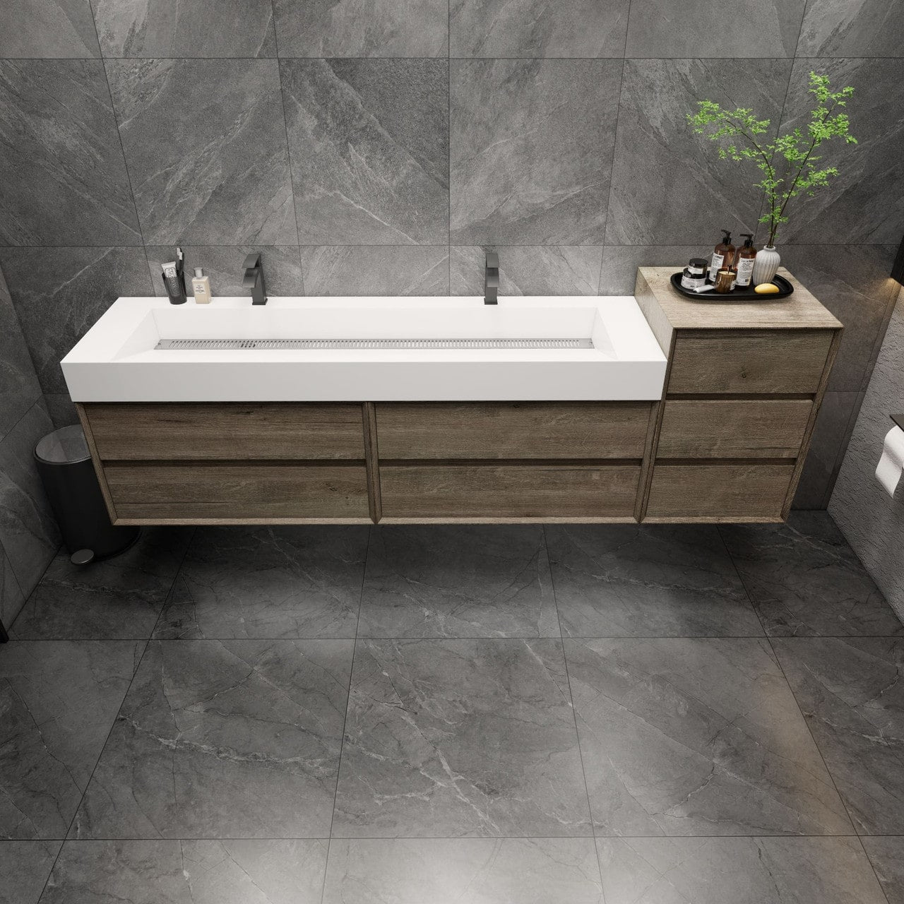 MAX 104" Wall-Mounted Vanity with Double Sink