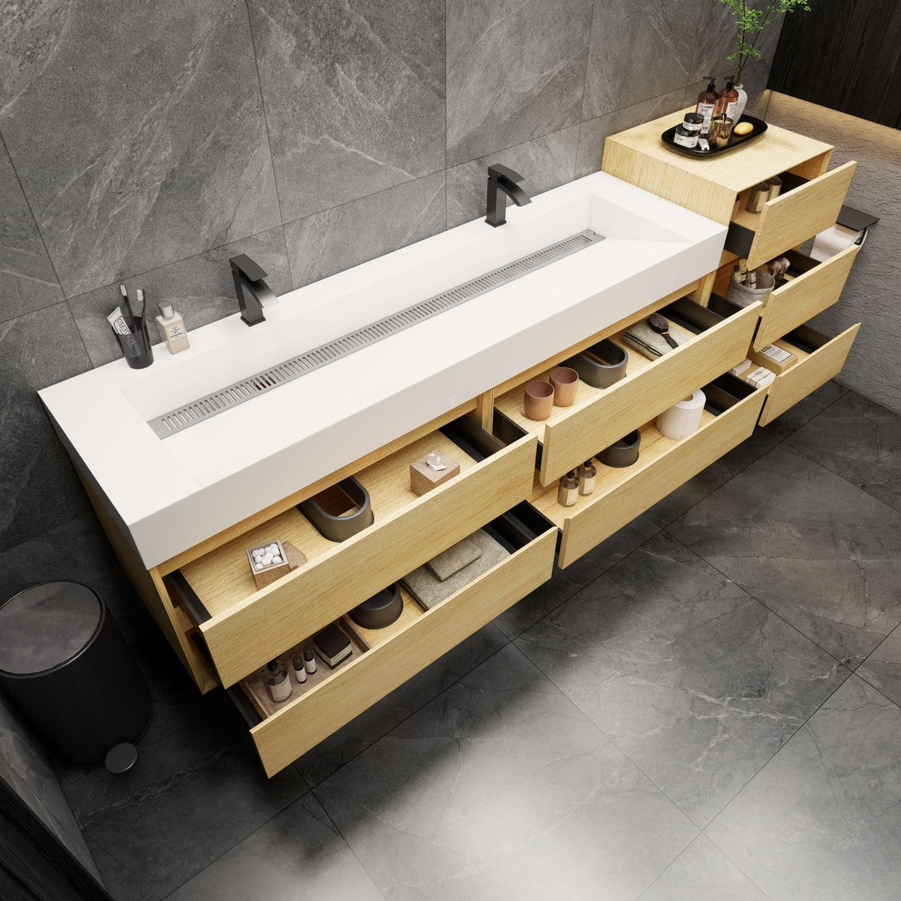 MAX 104" Wall-Mounted Vanity with Double Sink