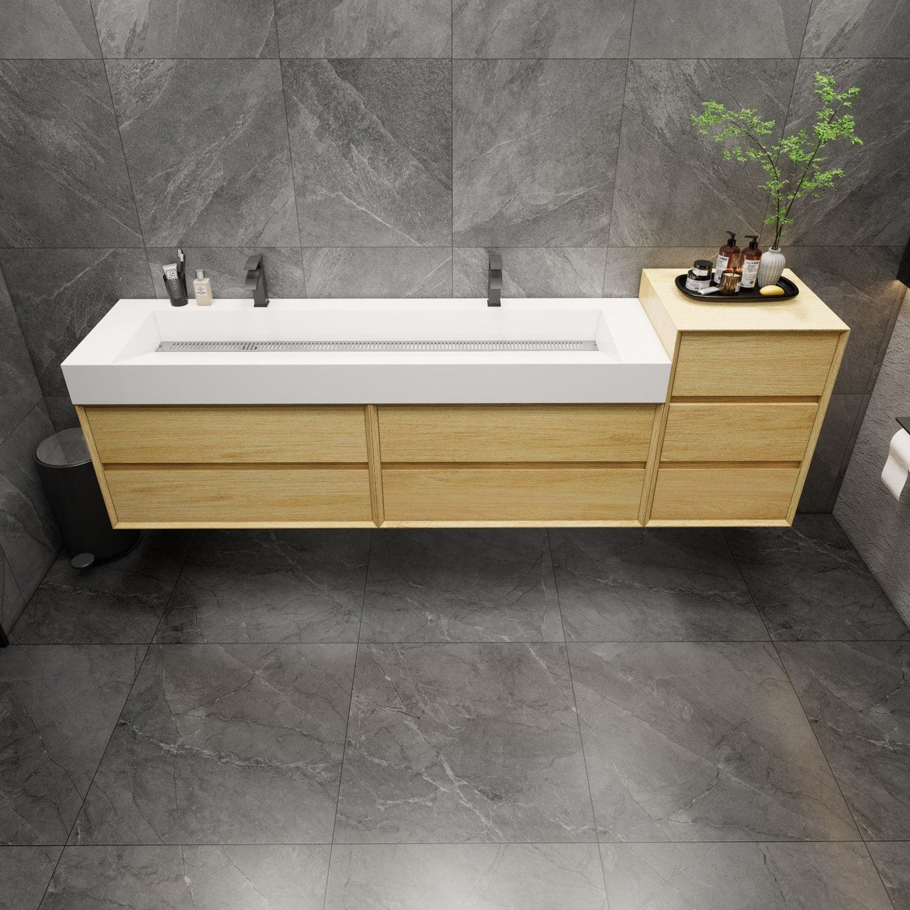 MAX 104" Wall-Mounted Vanity with Double Sink