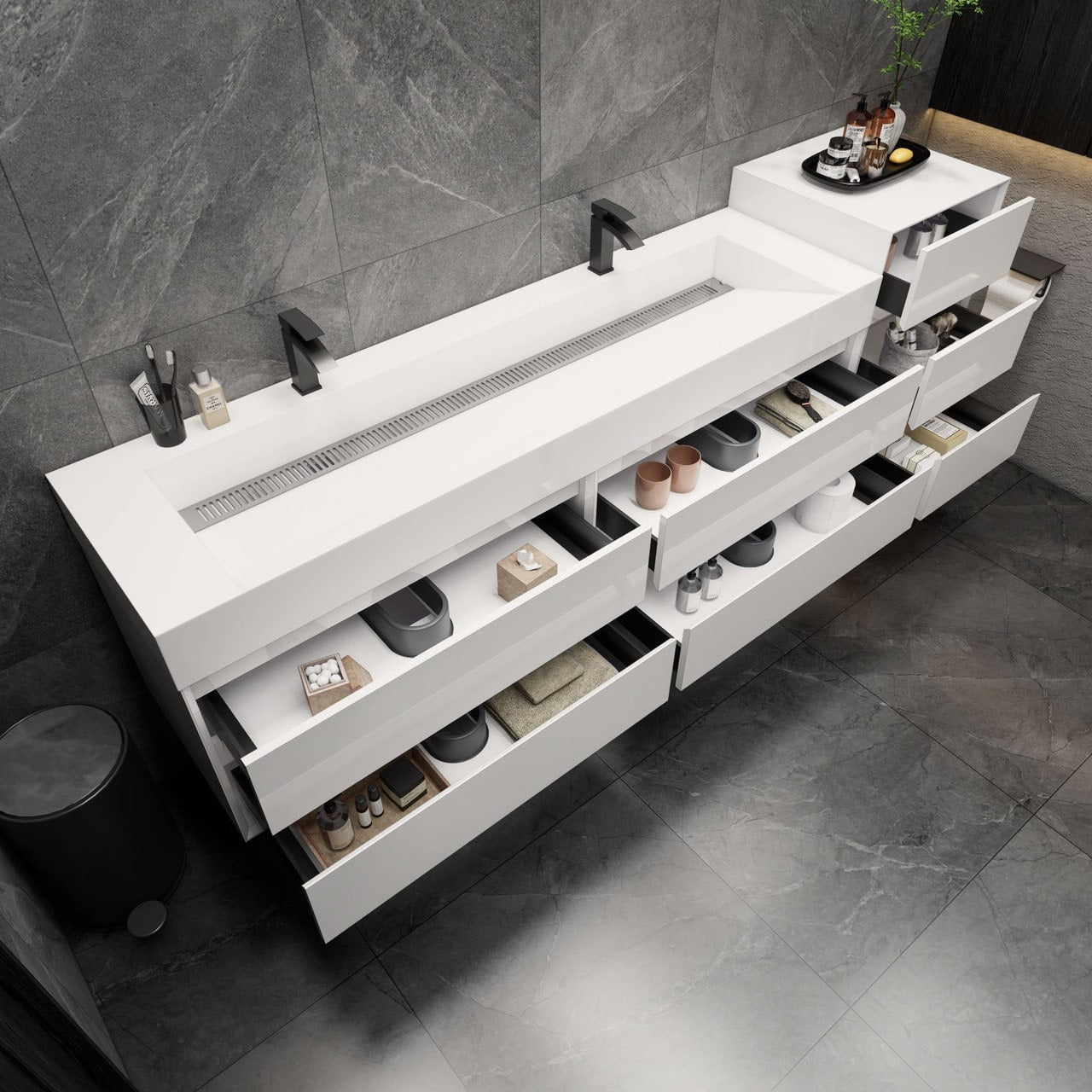 MAX 104" Wall-Mounted Vanity with Double Sink