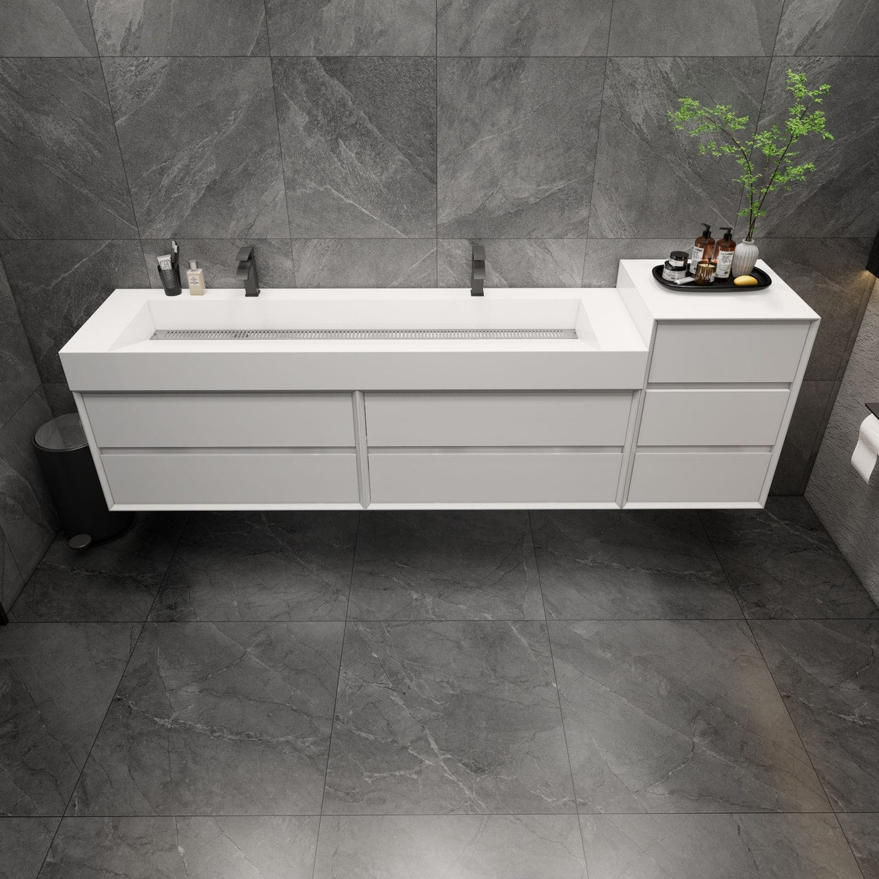 MAX 104" Wall-Mounted Vanity with Double Sink