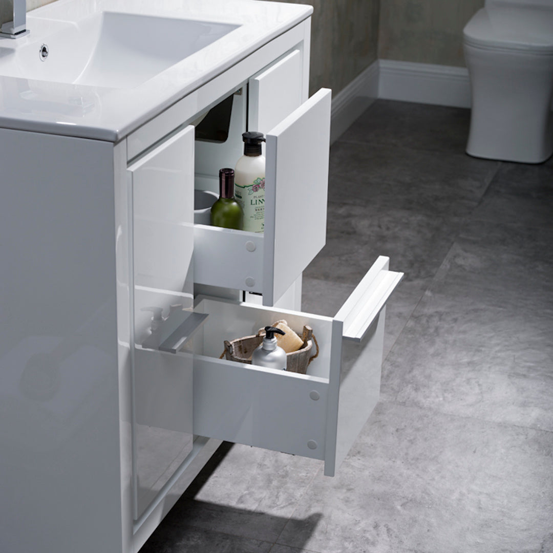 Milan 36 Inch Vanity with Ceramic Top - Modern Bathroom Vanity