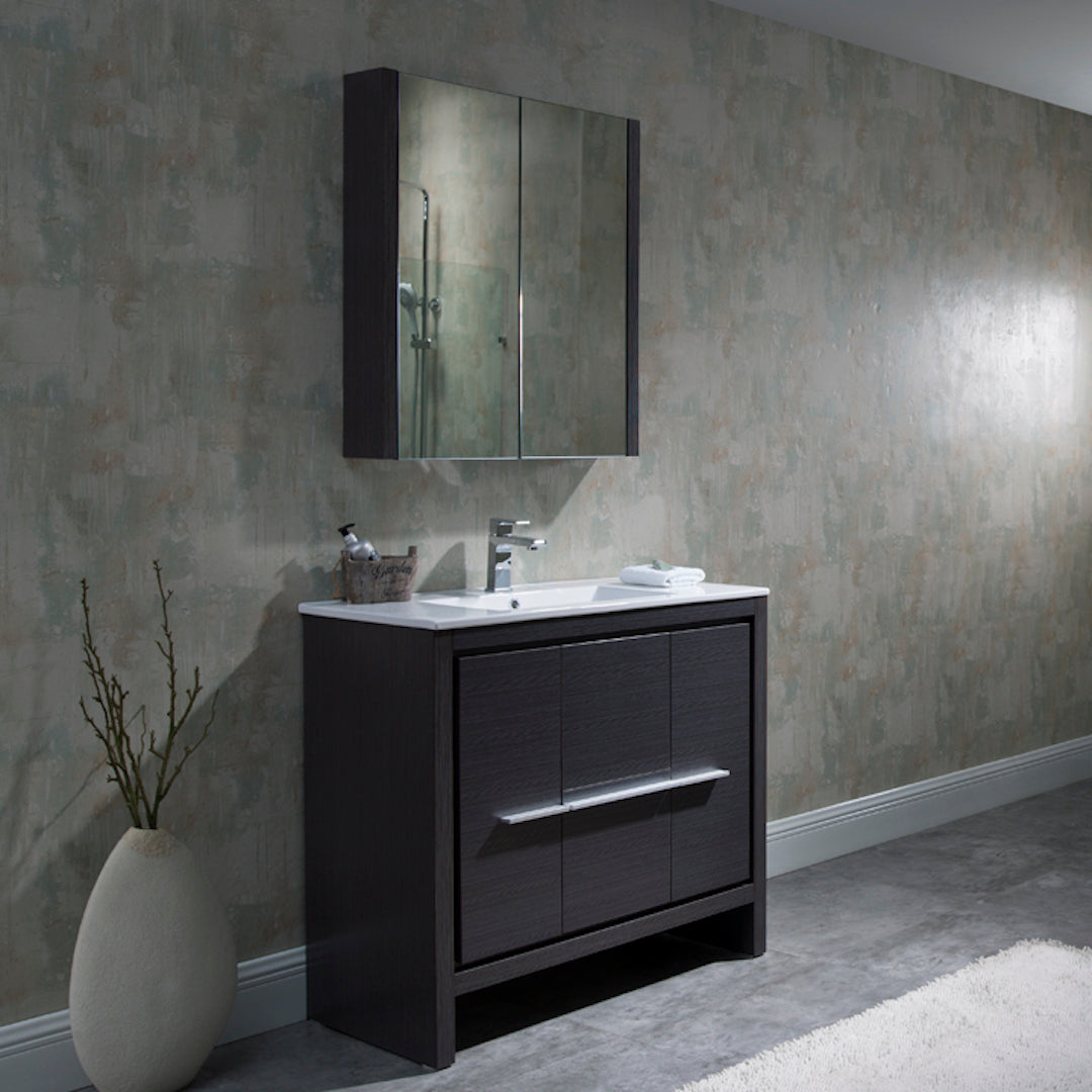 Milan 36 Inch Vanity with Ceramic Top - Modern Bathroom Vanity